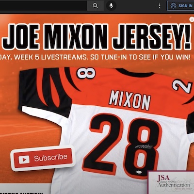 Youtube - Joe Mixon jersey