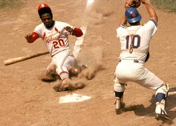 Lou Brock steals home!
