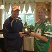 Payton34 Champ accepting his booty, the new trophy!